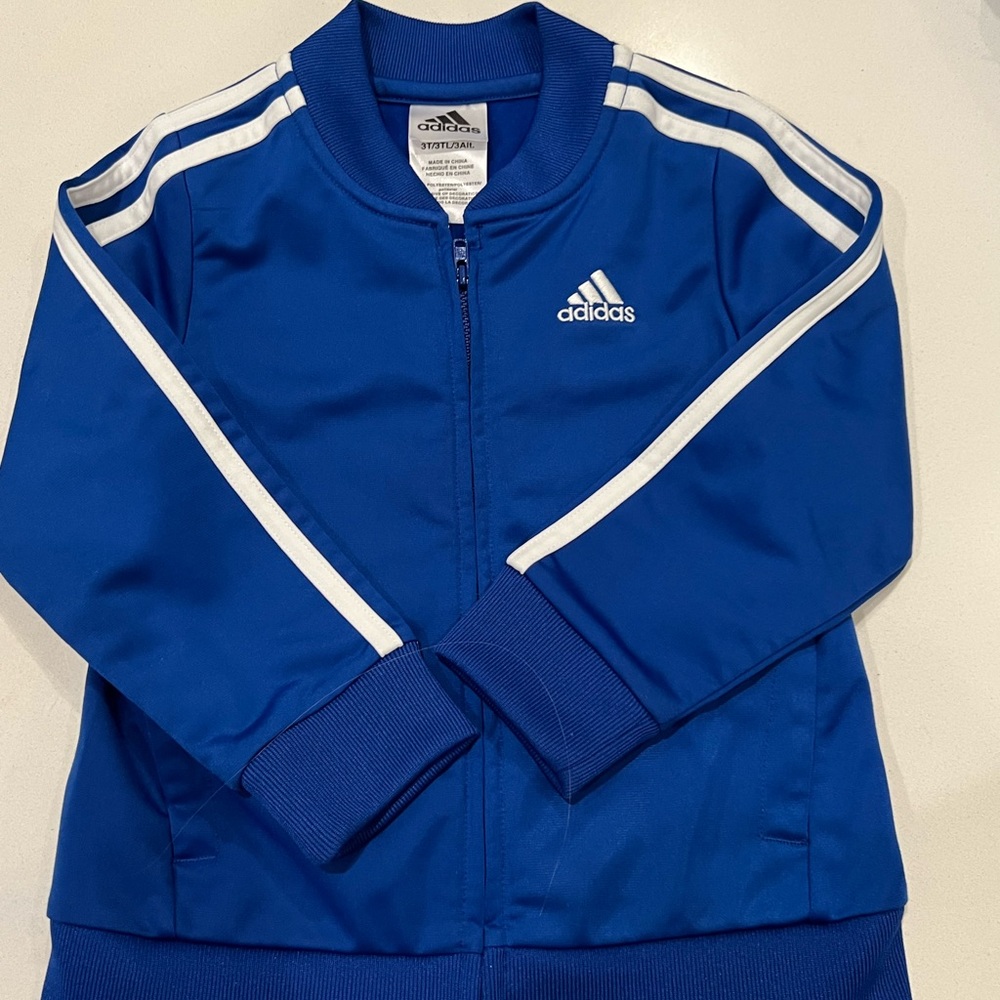 Adidas Tracksuit Blue Boys 3T Like New - Picture 2 of 6